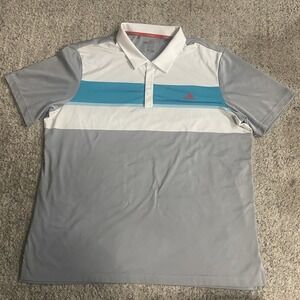 Adidas Golf Polo ClimaCool Gray Short Sleeve Shirt Mens Size XL